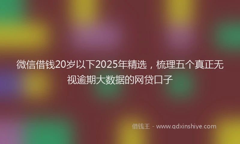 微信借钱20岁以下2025年精选，梳理五个真正无视逾期大数据的网贷口子