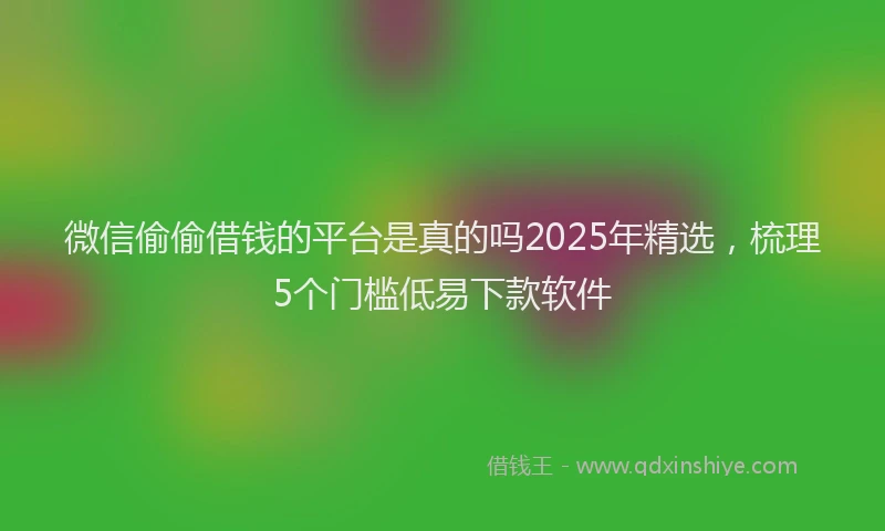 微信偷偷借钱的平台是真的吗2025年精选，梳理5个门槛低易下款软件
