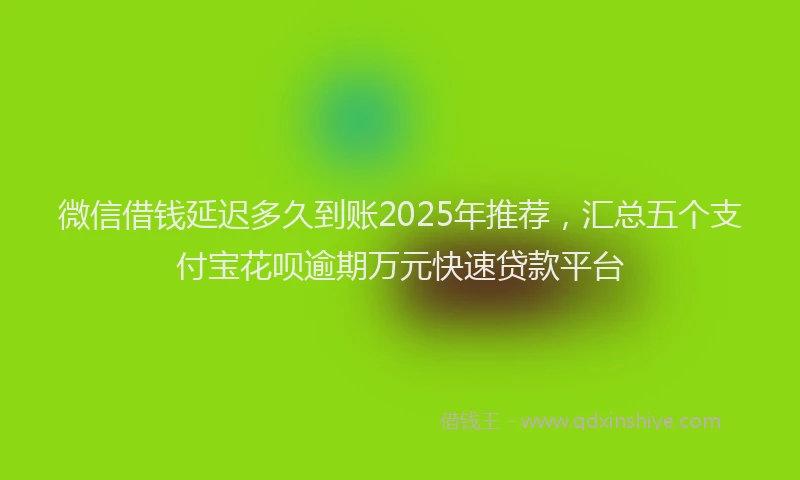 微信借钱延迟多久到账2025年推荐，汇总五个支付宝花呗逾期万元快速贷款平台