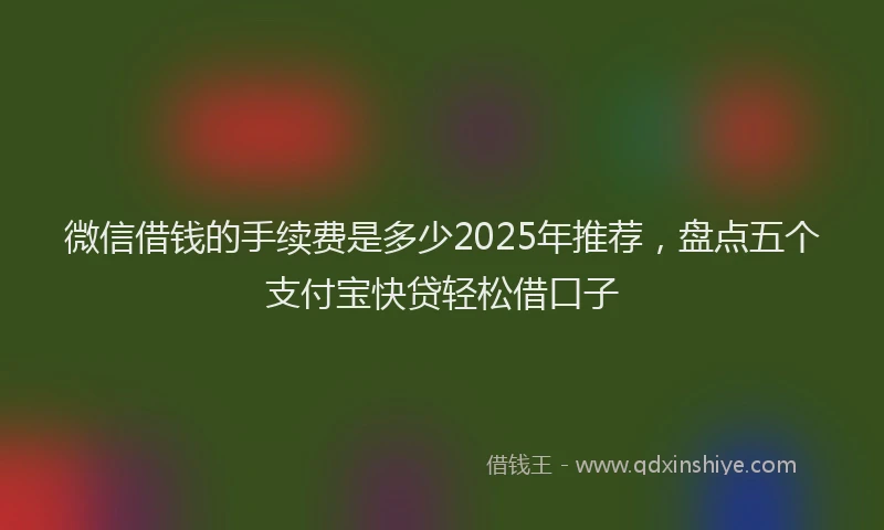 微信借钱的手续费是多少2025年推荐，盘点五个支付宝快贷轻松借口子