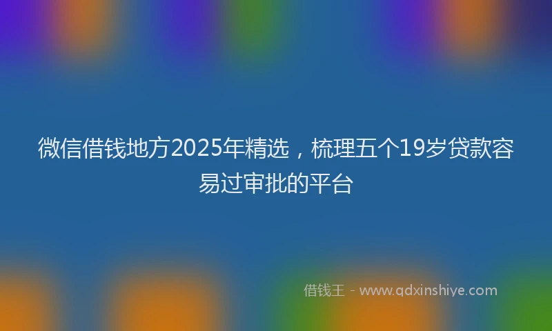 微信借钱地方2025年精选，梳理五个19岁贷款容易过审批的平台