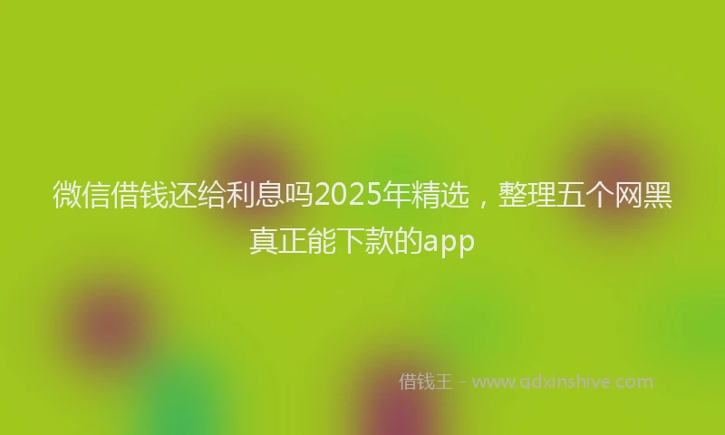 微信借钱还给利息吗2025年精选，整理五个网黑真正能下款的app