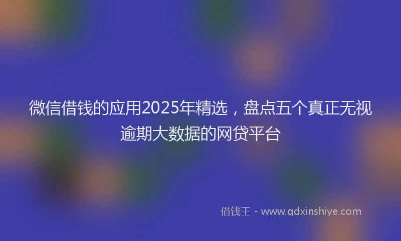微信借钱的应用2025年精选，盘点五个真正无视逾期大数据的网贷平台