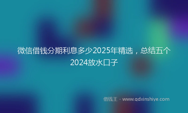 微信借钱分期利息多少2025年精选，总结五个2024放水口子