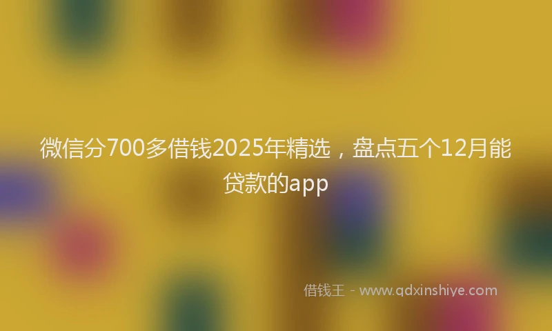 微信分700多借钱2025年精选,盘点五个12月能贷款的app