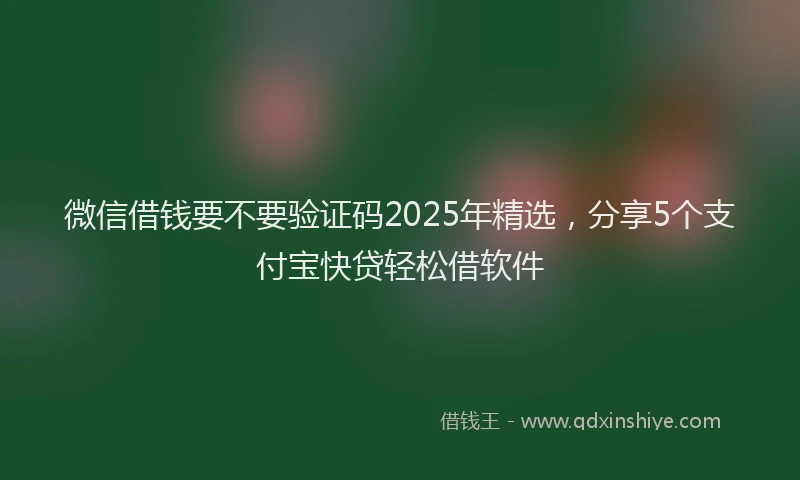 微信借钱要不要验证码2025年精选，分享5个支付宝快贷轻松借软件