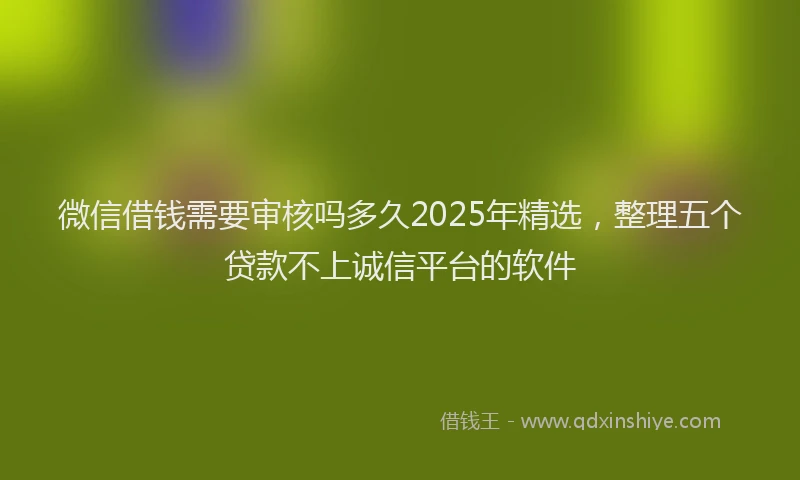 微信借钱需要审核吗多久2025年精选，整理五个贷款不上诚信平台的软件
