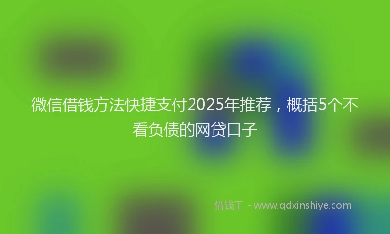 微信借钱方法快捷支付2025年推荐，概括5个不看负债的网贷口子
