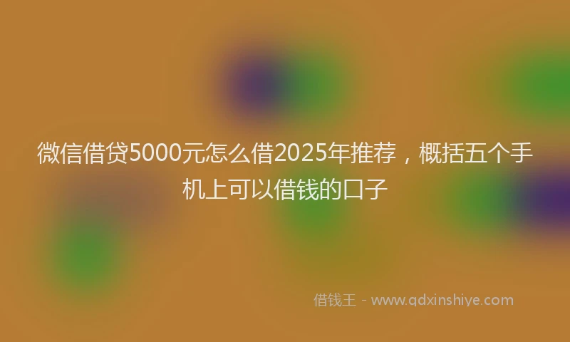 微信借贷5000元怎么借2025年推荐，概括五个手机上可以借钱的口子
