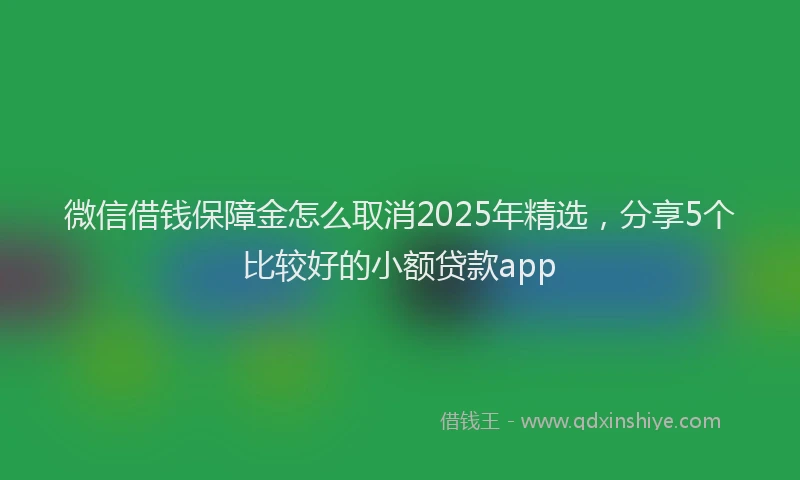 微信借钱保障金怎么取消2025年精选，分享5个比较好的小额贷款app
