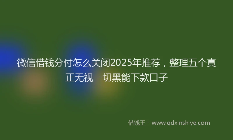 微信借钱分付怎么关闭2025年推荐，整理五个真正无视一切黑能下款口子