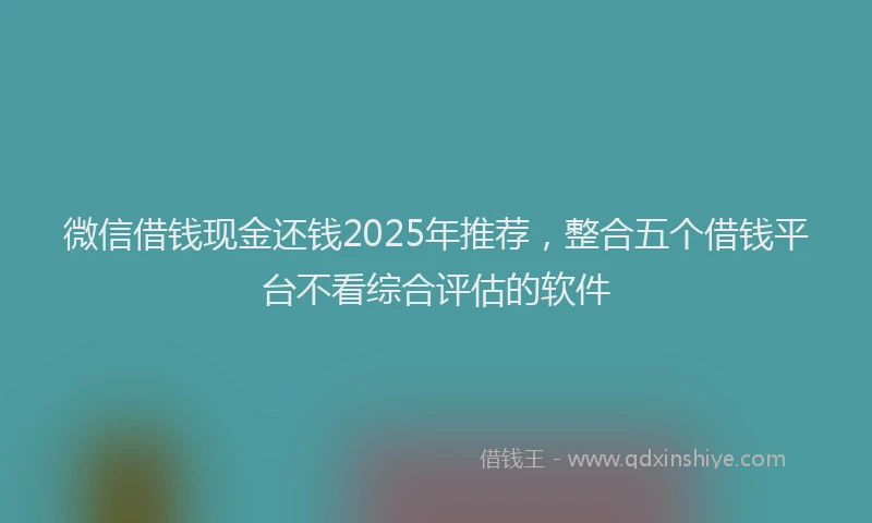 微信借钱现金还钱2025年推荐，整合五个借钱平台不看综合评估的软件