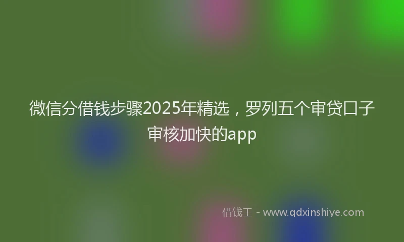 微信分借钱步骤2025年精选，罗列五个审贷口子审核加快的app