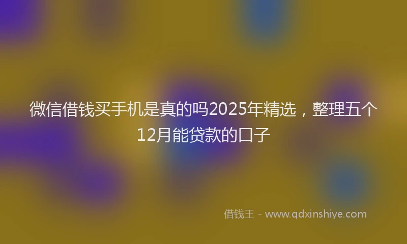 微信借钱买手机是真的吗2025年精选，整理五个12月能贷款的口子