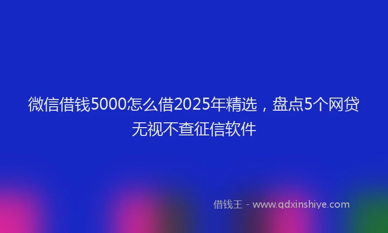 微信借钱5000怎么借2025年精选，盘点5个网贷无视不查征信软件