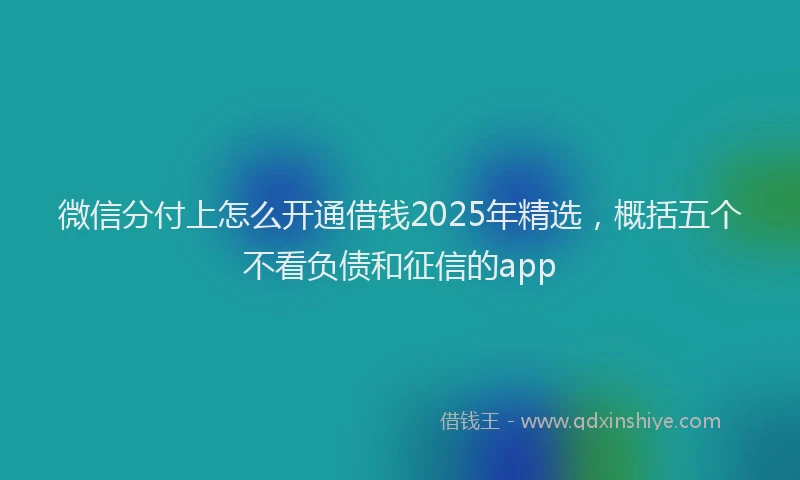 微信分付上怎么开通借钱2025年精选，概括五个不看负债和征信的app