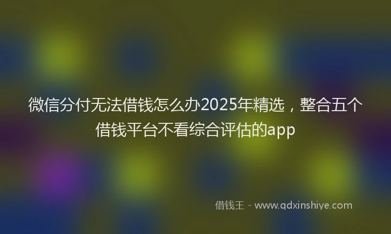 微信分付无法借钱怎么办2025年精选，整合五个借钱平台不看综合评估的app