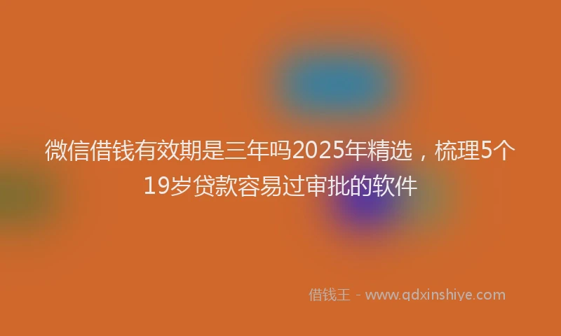 微信借钱有效期是三年吗2025年精选，梳理5个19岁贷款容易过审批的软件