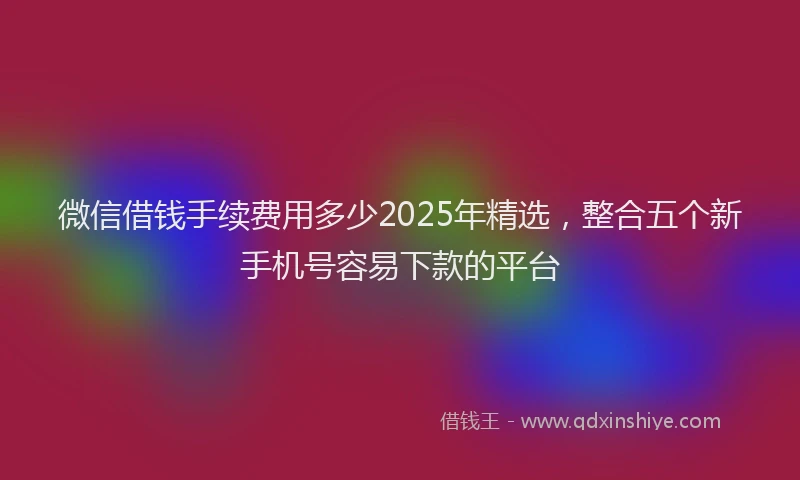 微信借钱手续费用多少2025年精选，整合五个新手机号容易下款的平台