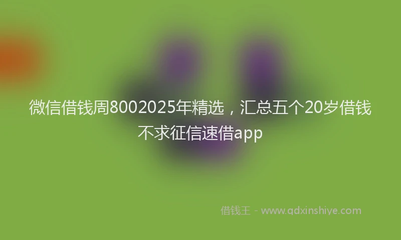 微信借钱周8002025年精选，汇总五个20岁借钱不求征信速借app