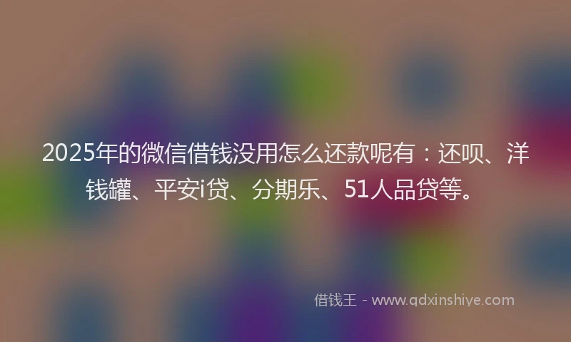 2025年的微信借钱没用怎么还款呢有：还呗、洋钱罐、平安i贷、分期乐、51人品贷等。