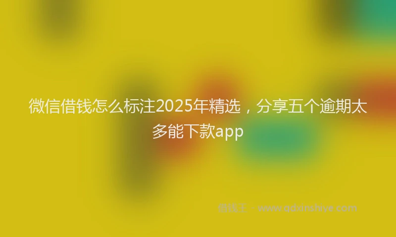 微信借钱怎么标注2025年精选，分享五个逾期太多能下款app