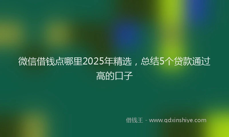 微信借钱点哪里2025年精选，总结5个贷款通过高的口子