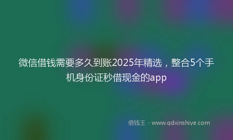微信借钱需要多久到账2025年精选，整合5个手机身份证秒借现金的app