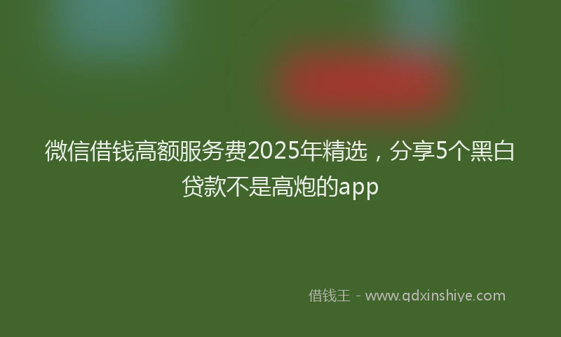 微信借钱高额服务费2025年精选，分享5个黑白贷款不是高炮的app