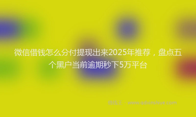微信借钱怎么分付提现出来2025年推荐，盘点五个黑户当前逾期秒下5万平台