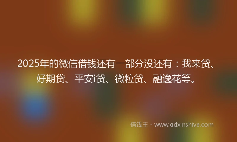 2025年的微信借钱还有一部分没还有：我来贷、好期贷、平安i贷、微粒贷、融逸花等。