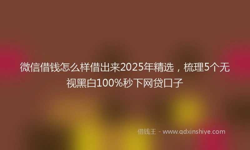 微信借钱怎么样借出来2025年精选，梳理5个无视黑白100%秒下网贷口子