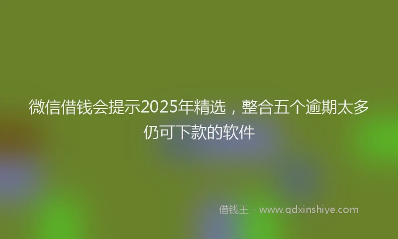 微信借钱会提示2025年精选，整合五个逾期太多仍可下款的软件