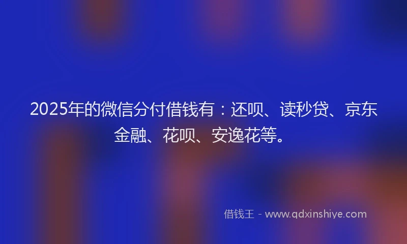 2025年的微信分付借钱有：还呗、读秒贷、京东金融、花呗、安逸花等。