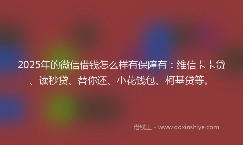 2025年的微信借钱怎么样有保障有：维信卡卡贷、读秒贷、替你还、小花钱包、柯基贷等。