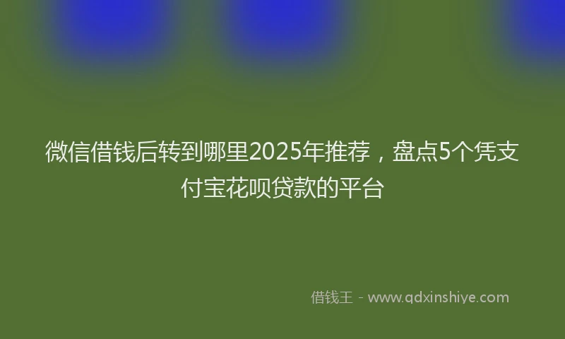 微信借钱后转到哪里2025年推荐，盘点5个凭支付宝花呗贷款的平台