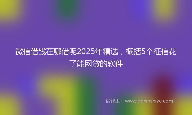 微信借钱在哪借呢2025年精选，概括5个征信花了能网贷的软件
