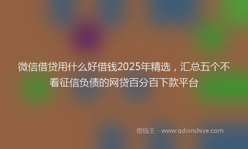 微信借贷用什么好借钱2025年精选，汇总五个不看征信负债的网贷百分百下款平台