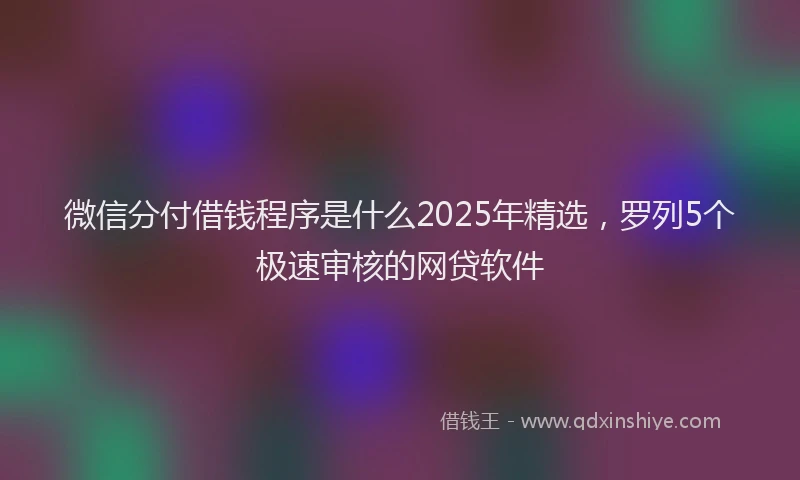 微信分付借钱程序是什么2025年精选，罗列5个极速审核的网贷软件