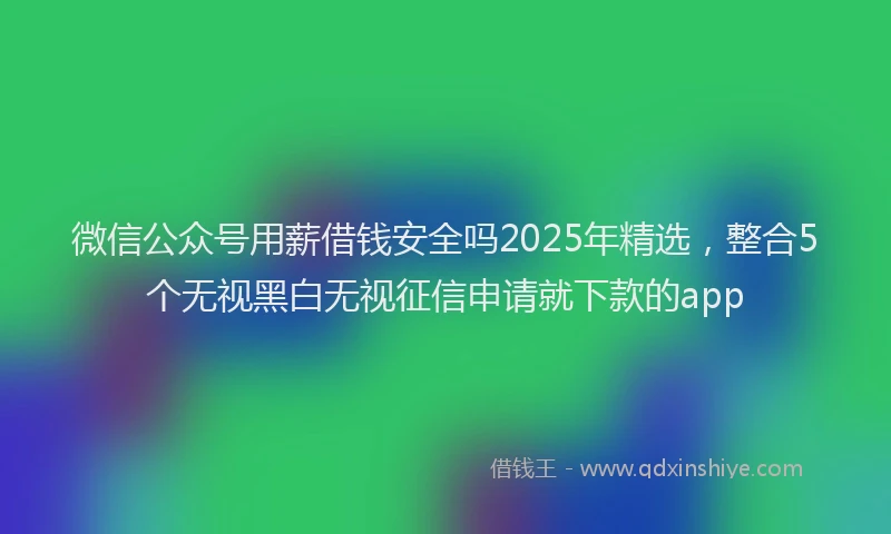 微信公众号用薪借钱安全吗2025年精选，整合5个无视黑白无视征信申请就下款的app