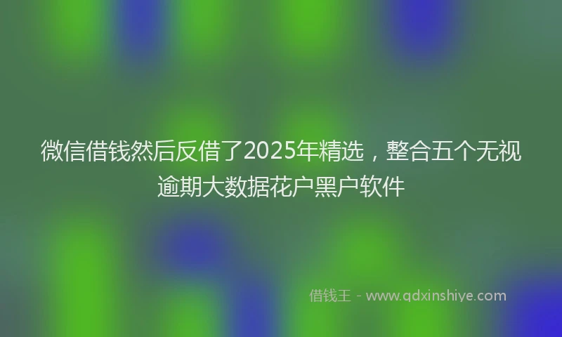 微信借钱然后反借了2025年精选，整合五个无视逾期大数据花户黑户软件
