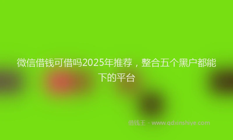 微信借钱可借吗2025年推荐，整合五个黑户都能下的平台