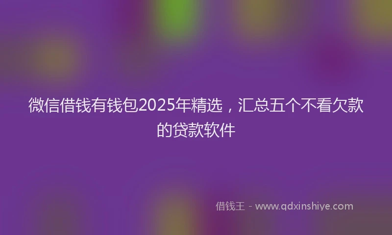 微信借钱有钱包2025年精选，汇总五个不看欠款的贷款软件