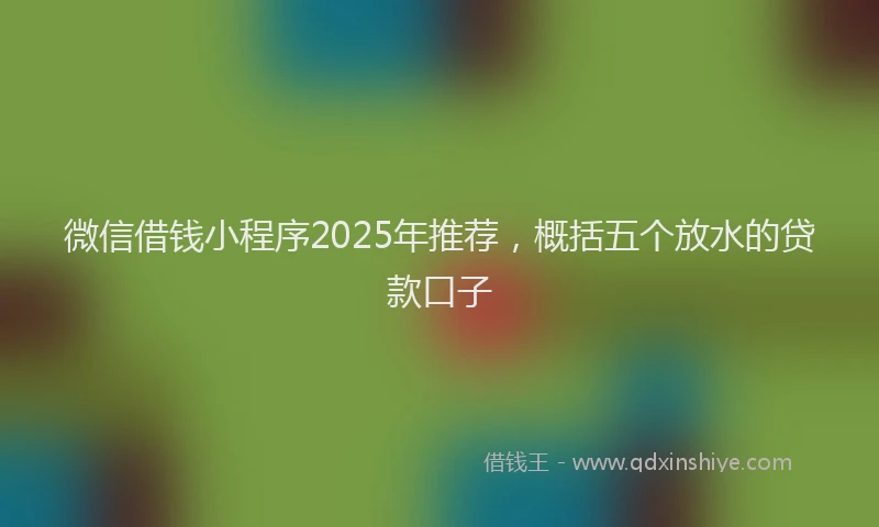 微信借钱小程序2025年推荐，概括五个放水的贷款口子