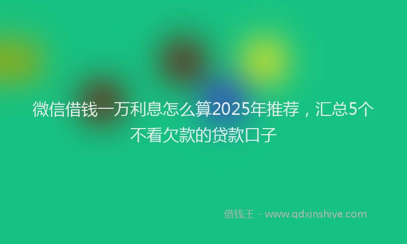 微信借钱一万利息怎么算2025年推荐，汇总5个不看欠款的贷款口子