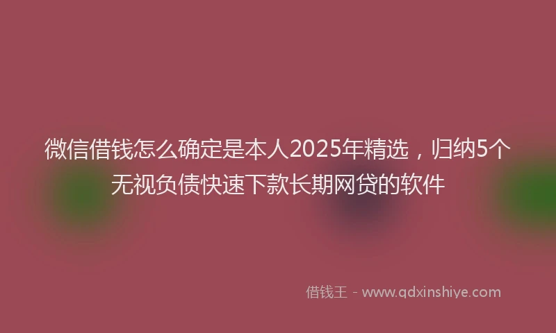 微信借钱怎么确定是本人2025年精选，归纳5个无视负债快速下款长期网贷的软件