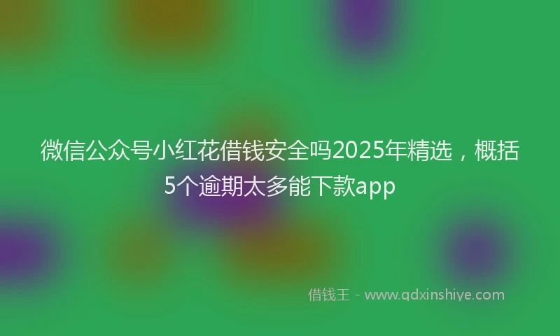 微信公众号小红花借钱安全吗2025年精选，概括5个逾期太多能下款app