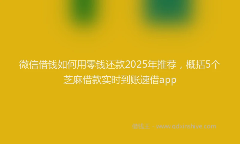 微信借钱如何用零钱还款2025年推荐，概括5个芝麻借款实时到账速借app