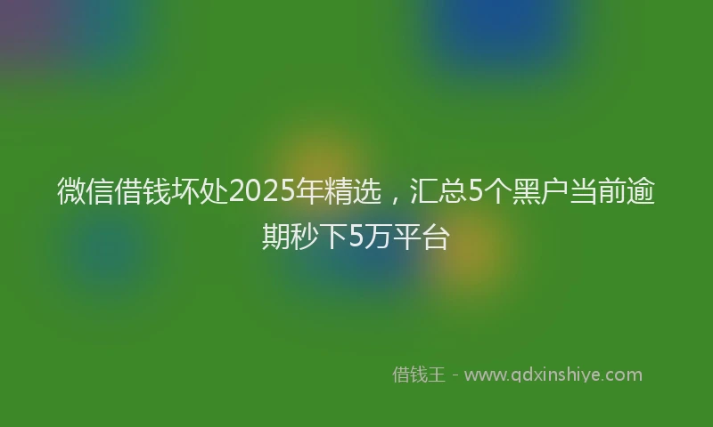 微信借钱坏处2025年精选，汇总5个黑户当前逾期秒下5万平台