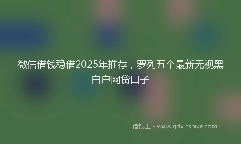 微信借钱稳借2025年推荐，罗列五个最新无视黑白户网贷口子
